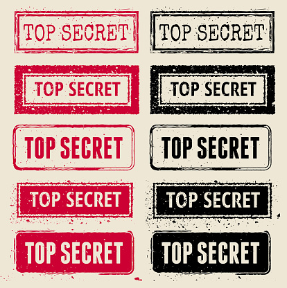 Top Secret Red and Black Rubber Stamp