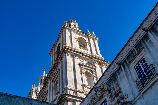 Rose window with tarsia and polychrome marble decorations on Colleoni Chapel or Cappella Colleoni church in Bergamo, Italy