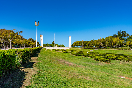 Edward vii Park and Monument to April 25th - Edward vii Park and Monumento ao 25 de abril, Lisbon, Portugal.