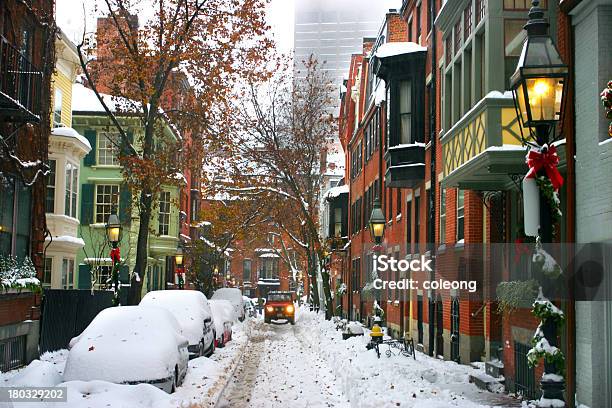 Photo libre de droit de Boston En Hiver banque d'images et plus d'images libres de droit de Architecture - Architecture, Blizzard, Boston - Massachusetts