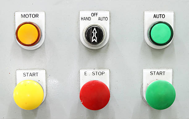 trocando de botões do painel de controle - control panel factory control machine - fotografias e filmes do acervo