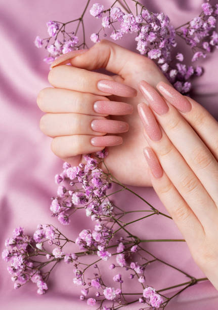 istock Female hands with beautiful manicure 1803347767