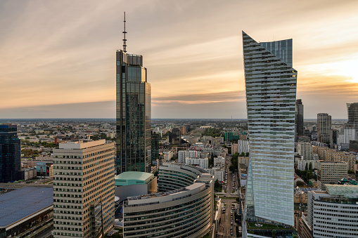 Paris,France-12 18 2020: The Tour Maine-Montparnasse, is a office skyscraper located in the Montparnasse area of Paris.Constructed from 1969 to 1973, it was the tallest skyscraper in France until 2011.