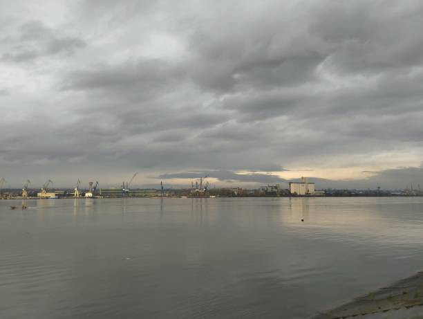 istock Cloudy sky in rain expectation on Danube In Kladovo, Serbia 1803367502