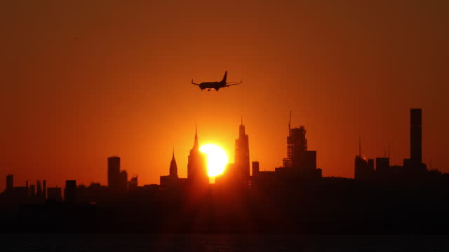 Sunset Airplane Skyline