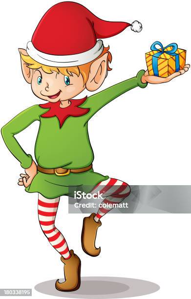 Christmas Elf Stock Illustration - Download Image Now - Boys, Celebration, Cheerful