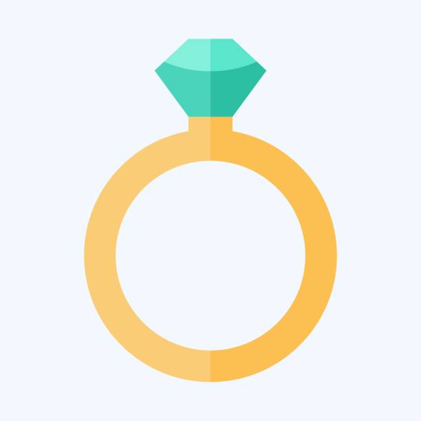 istock Icon Diamond Ring. related to Valentine Day symbol. flat style. simple design editable. simple illustration 1803394830