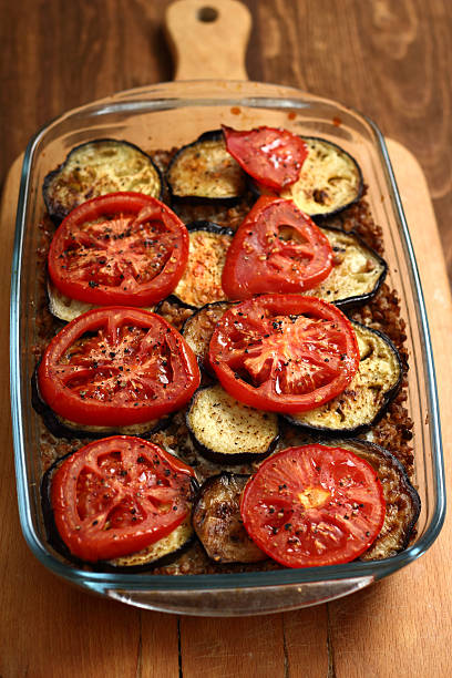 istock Roasted Eggplant with Tomato and Buckwheat Groats 180339917