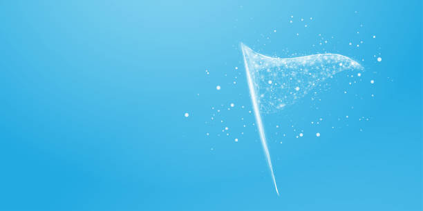 istock Triangular wireframe flag
Waving pennant. Design for business financial marketing banking advertising web concept. Polygonal vector illustration. 1803424354