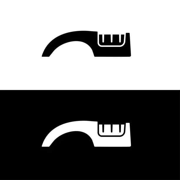 Vector illustration of Knife sharpener flat silhouette vector