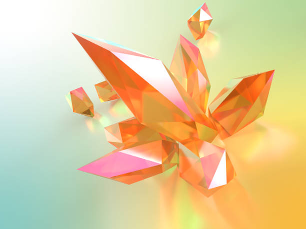 istock 3D illustration of crystal glass crystals illuminated by fantastic light 1803461149