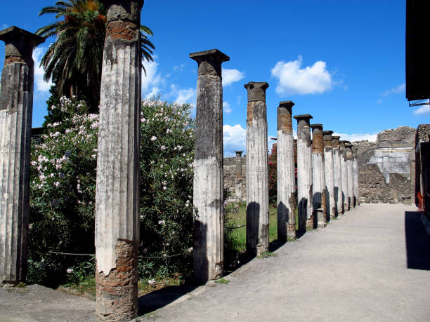 Pompeii, Italy - 22 Jul 2011: Ancient Roman ruins in Pompeii, Italy