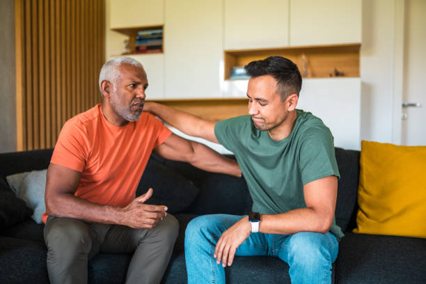 istock Mixed Race Men Tackling Mental Wellness Together 1803478700