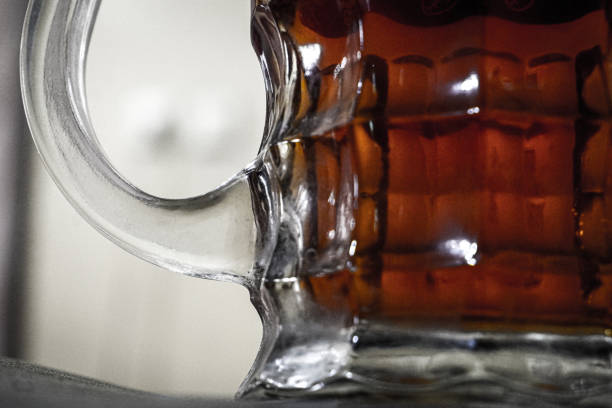 A large mug filled with tea water