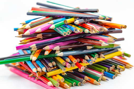Colourful pencils composition