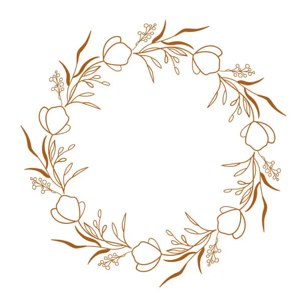 Vector illustration of Floral decorative wreath