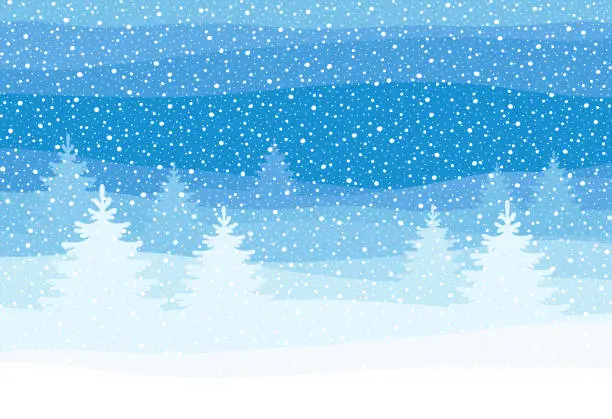 Vector illustration of Christmas background with trees