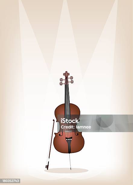 Bela Brown Violoncelo Na Fase De Fundo - Arte vetorial de stock e mais imagens de Acorde - Acorde, Cantar, Castanho