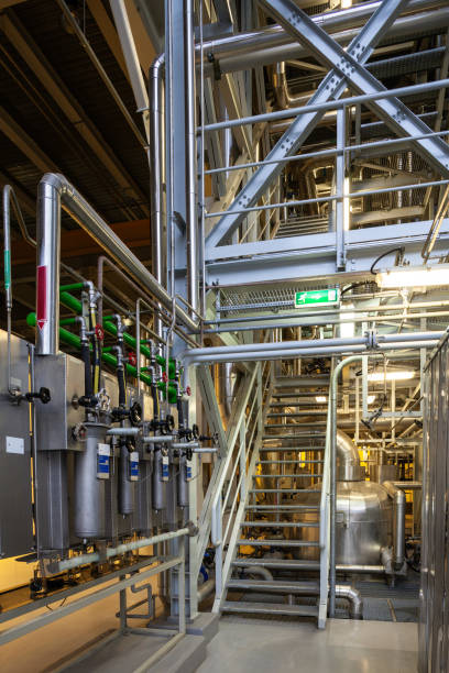 istock Inside a power plant - forefront of water and steam quality control unit 1803529927