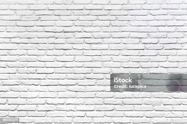 White Brick Wall For A Background Stock Photo - Download Image Now - Abstract, Architecture, Backgrounds