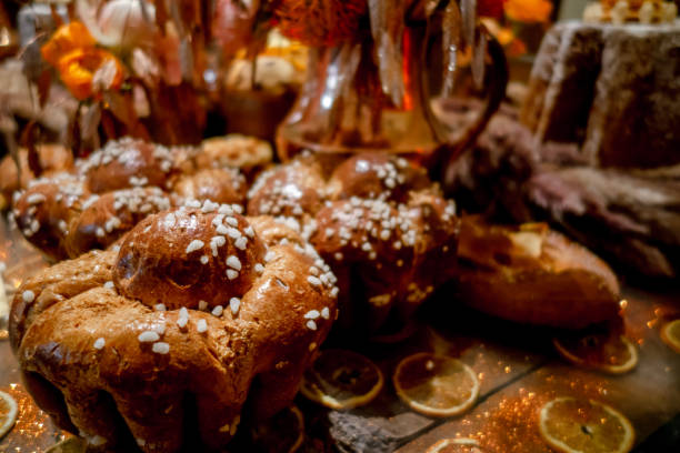 Sweet brioche on a table