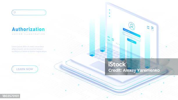 Authorization In System White Vector Poster Stock Illustration ...