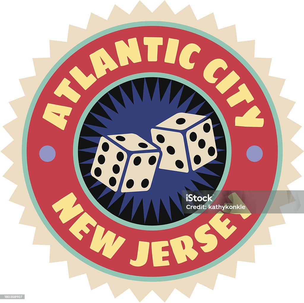 Atlantic City luggage label or travel sticker A vector Atlantic City luggage label or travel sticker. Atlantic City stock vector