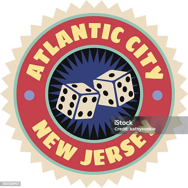 Atlantic City Luggage Label Or Travel Sticker Stock Illustration - Download Image Now - Atlantic City, New Jersey, Casino