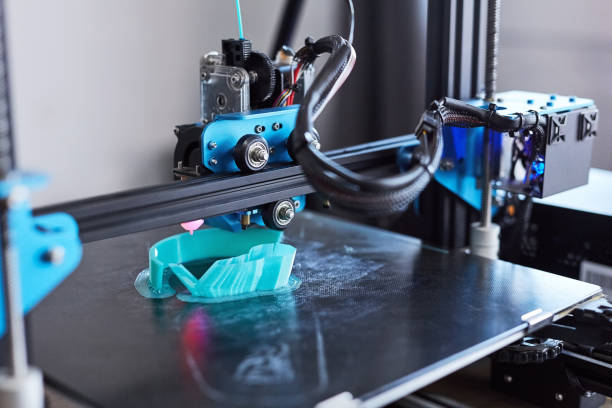 istock 3d printer, machine and plastic in manufacturing, production and design industry. Future, tech and polymer, model and creative innovation, science and electrical automation process closeup in factory 1803644721