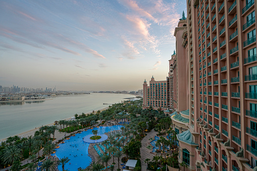 View from a hotel room of Atlantis Dubai. High quality photo