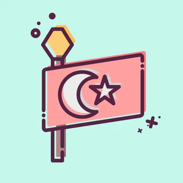 Vector illustration of Icon Turkey Flag. related to Turkey symbol. MBE style. simple design editable. simple illustration