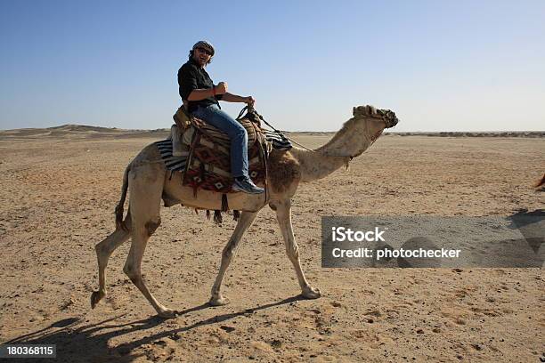 Foto de Com Camelos No Deserto e mais fotos de stock de Camelo - Camelídeos - Camelo - Camelídeos, Dubai, Montar
