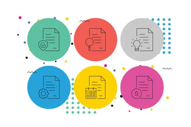 Vector illustration of Document ,Thin Line Icons in Vector Style. Ready template for icons, infographics, mobile and web etc.