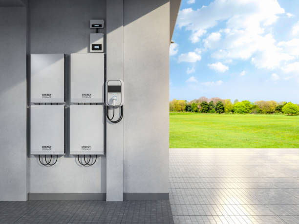 istock Home garage with ev charger and energy storage system 1803704382