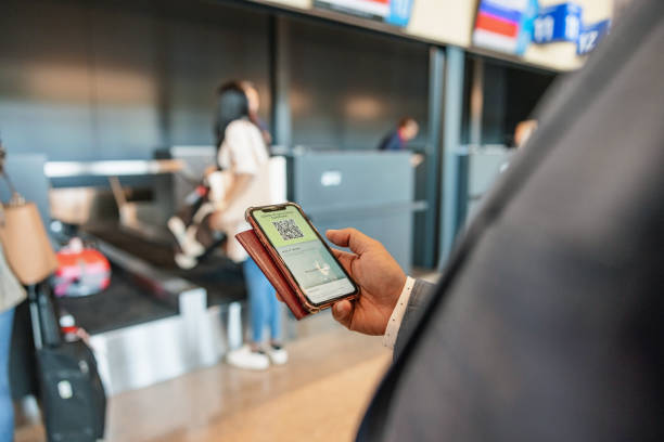 istock Businessman Having Online Airplane Ticket 1803720213