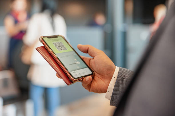 istock Businessman Having Online Airplane Ticket 1803720218