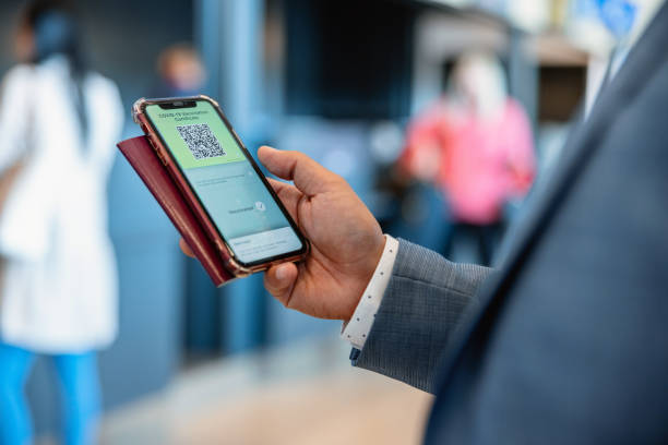 istock Businessman Having Online Airplane Ticket 1803720219