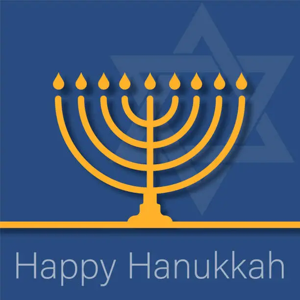 Vector illustration of Happy hanukkah menorah design, holiday celebration judaism religion festival traditional and culture theme. Vector illustration.