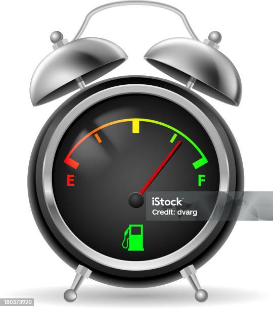 Fuel Indicator In Clock Design Stock Illustration - Download Image Now - Alertness, Clock, Creativity