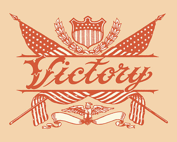 Victory Insignia Victory Insignia vintage american flag stock illustrations