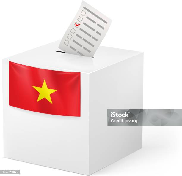 Urna Elettorale Con Solleva Carta Vietnam - Immagini vettoriali stock e altre immagini di Bandiera - Bandiera, Bianco, Close-up