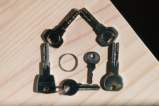 Keys making a house shape