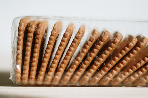 Extreme close-up of a cookie package