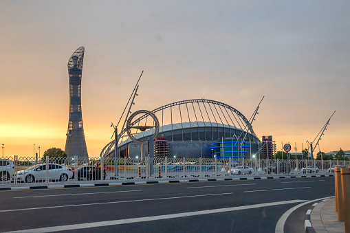 Doha, Qatar - November 16, 2023: Khalifa International Stadium Aspire Zone Doha