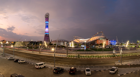 Doha, Qatar - November 16, 2023: Khalifa International Stadium Aspire Zone Doha