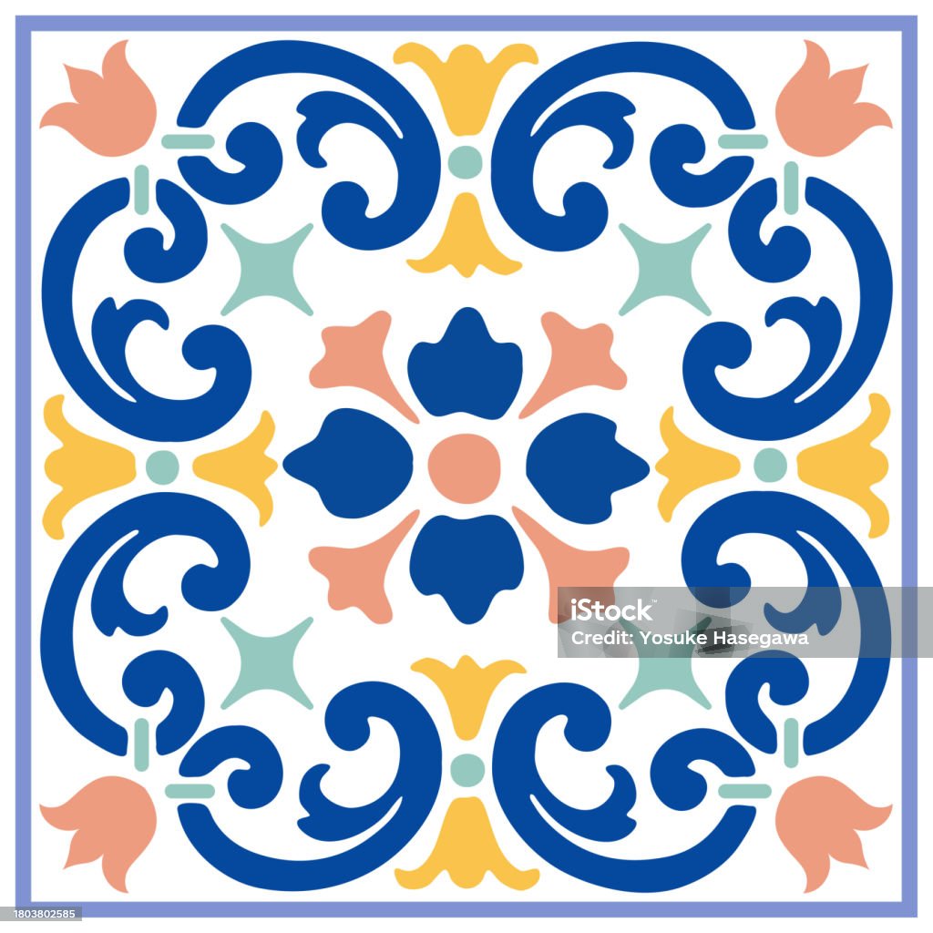 Spanish Tile Design Vector Illustration Stock Illustration - Download ...