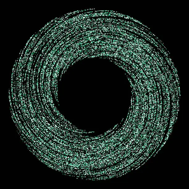 Vector illustration of Green ring of streak of semi random tiny dots