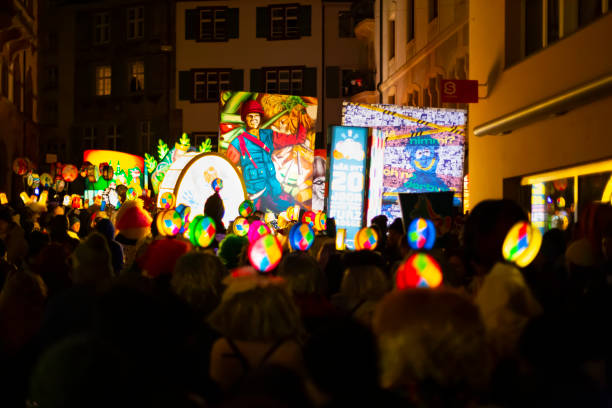 Basel carnival 2023. Morgestraich parade stock photo