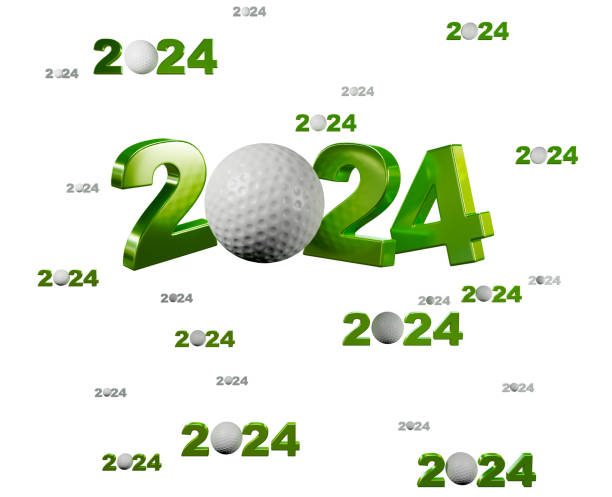 istock Many Golf ball 2024 Designs with many Balls on a White Background 1803821339