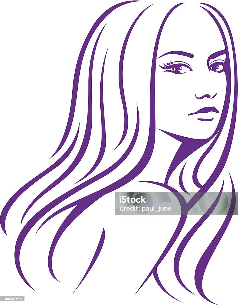 Femme avec les cheveux longs illustration - clipart vectoriel de Adulte libre de droits
